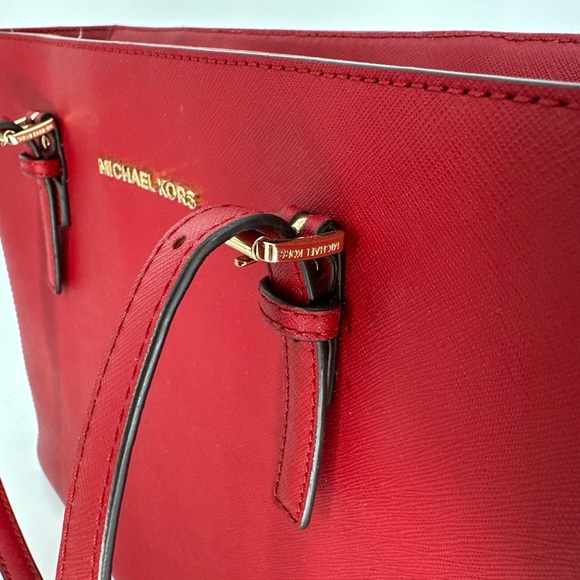 Michael Kors Saffiano red Leather Tote Bag - Picture 6 of 9